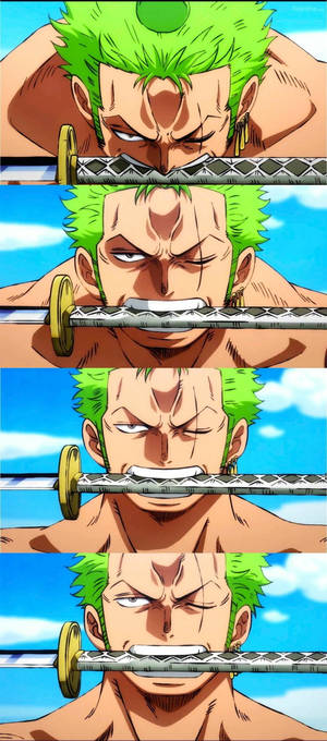 Zoro PFP med sværd anime collage — Galaxy Z Flip Wallpapers